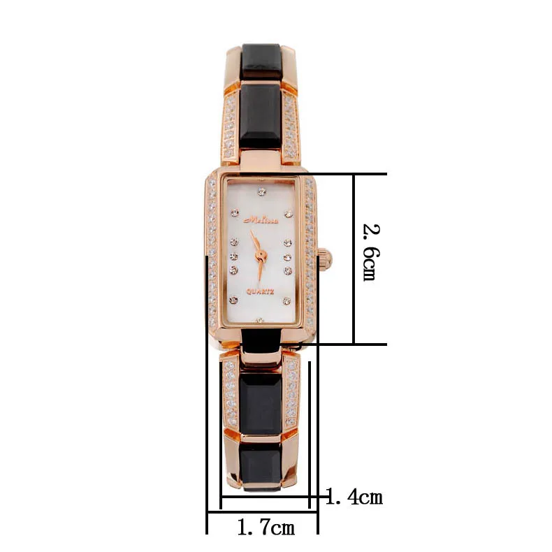 Элегантные женские часы с керамическим браслетом мини-часы кристаллами MELISSA под