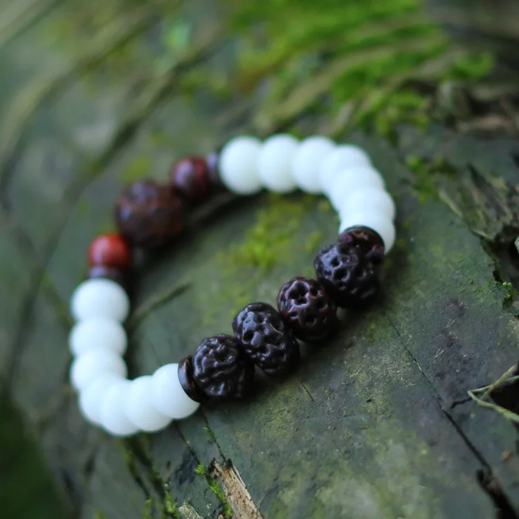 Китайский ветряной белый корень дерева Бодхи браслет с бусинами новый