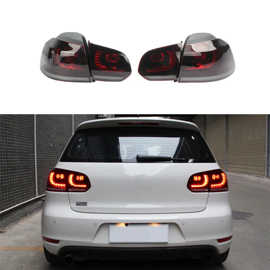 Динамический мигающий темно красный светодиодный задний светильник Fir для VW Golf Gti