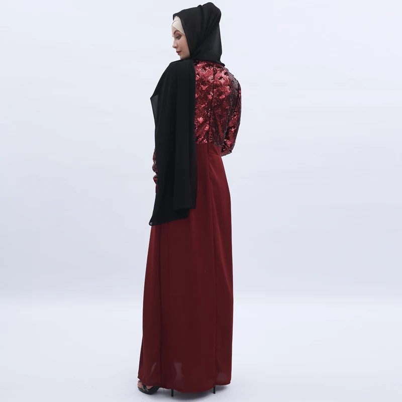 Sequin Vestidos Абая для мусульман, Дубай Арабский пакистанский хиджаб платье для женщин турецкие платья кафтан Elbise Eid халат Musulmane
