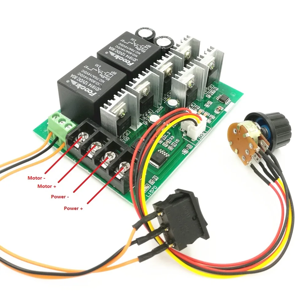 Мощный ШИМ контроллер скорости двигателя постоянного тока 12 В/24 В/36 В/48 в 40 А с