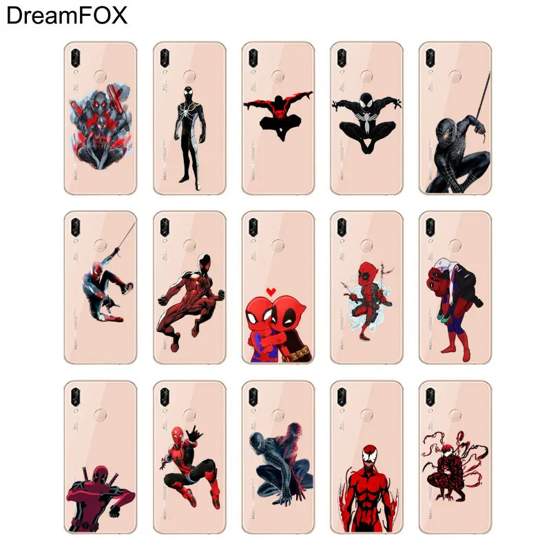 DREAMFOX M494 Funny Spiderman Soft TPU Silicone Case Cover For Huawei Honor 6A 6C 7X 9 10 P20 P30 Lite Pro P Smart 2019 |
