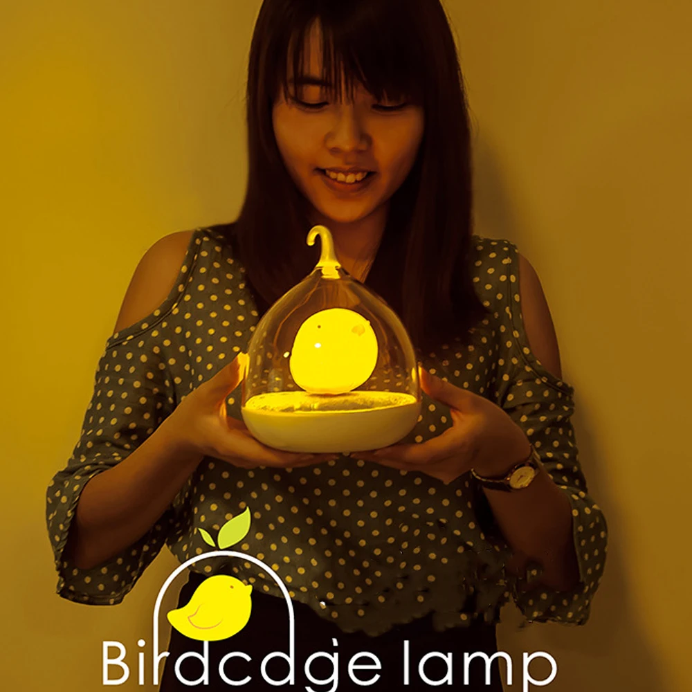 Светодиодный Светильник-ночник лампа для птичьей клетки Индукционная Ночная