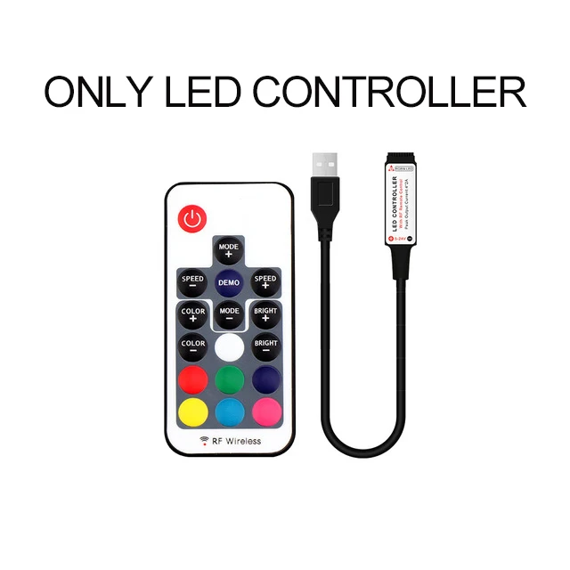 only led controller USB СВЕТОДИОДНЫЙ светильник 5050 RGBW RGBWW RF пульт дистанционного управления 50 см 1 м 2 м 3M 4M IP65 для ПК ТВ фоновый светильник ing гибкий светильник DC5 - Испускаемый цвет: only led controller