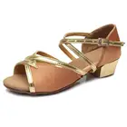 Детская обувь для латиноамериканских Танго, Бальные комнаты, для девочек, фирменная обувь со скидкой, высота каблука 3,5 см, 603