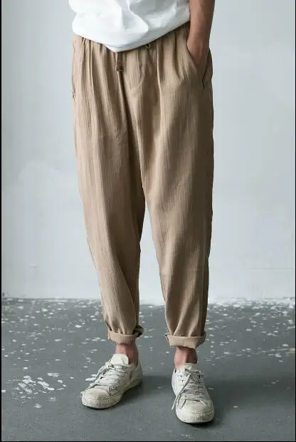 

29-32 High quality men's trousers 2018 Fashionable silky drawstring slacks