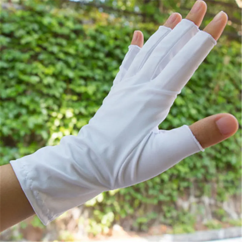 

Ice Sleeve Sunscreen Gloves Male Female Anti-UV Ice Silk Quick Drying Semi-Finger Gloves Manicure Half Fingers UV025W