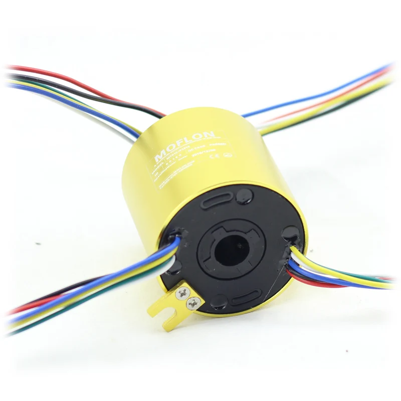 

MOFLON through bore slipring slip ring with hole hole Diameter12.7mmxOD56mm 12 wires 10A electric Slip Ring MT1256