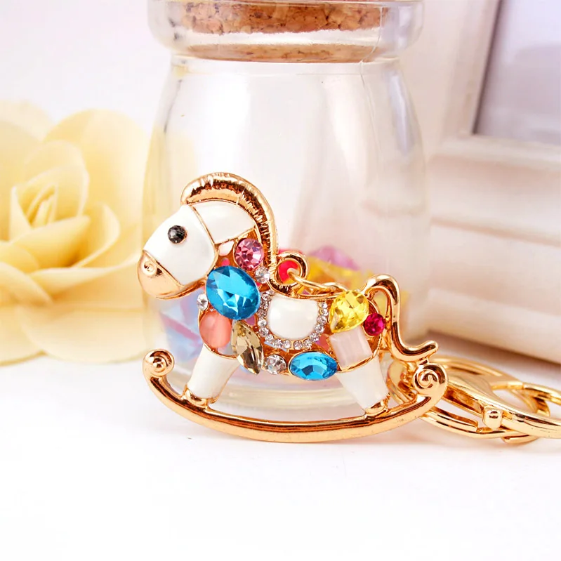Zinc Alloy Crystal Palm Key Chain Trojan Horse Keychain Car Purse Pendant Bags keyRing Chains Rings For Women jewelry K1597 | Украшения и