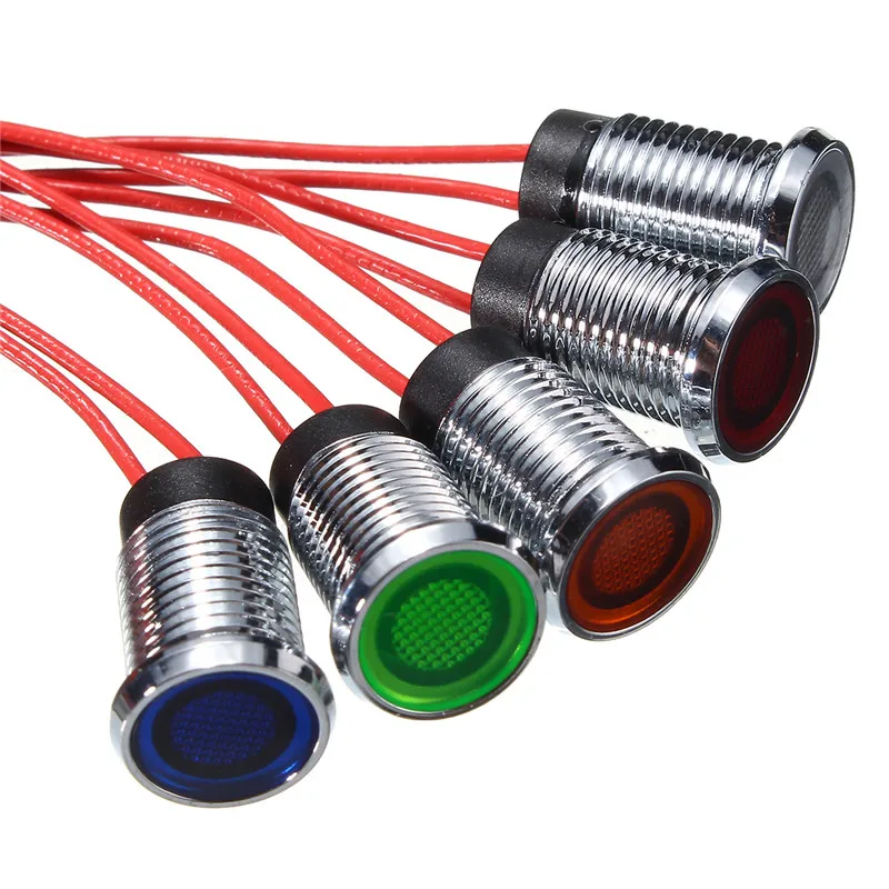 8 мм светодиодный индикатор для приборной панели автомобиля красный синий