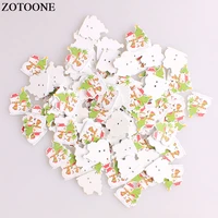 zotoone christmas snowman tree wooden buttons for clothing diy scrapbooking needlework craft sewing wood buttons accessories a