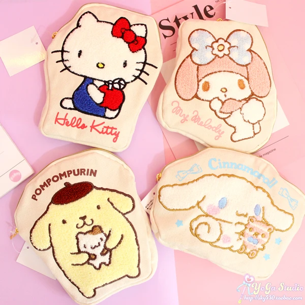 20 шт./лот Kawaii милые 4Colors. Новый рисунок Hello Kitty 18 см плюшевые портмоне Melody Pom Purin