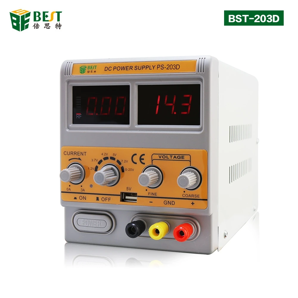 BEST-PS-203D 20V 3A DC Регулируемый источник питания для ремонта мобильного телефона, светодиодный дисплей, прибор для обнаружения сигнала