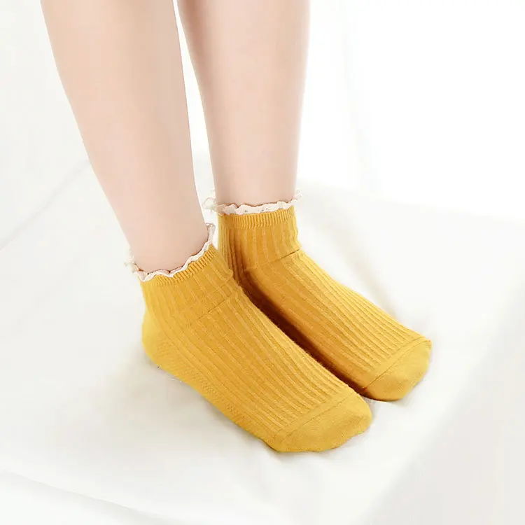 Новинка весны 2019 кружевные носки с оборками милые женские короткие до щиколотки