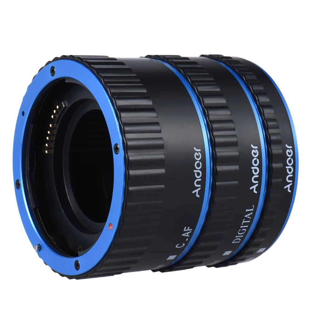 Andoer цветной металлический ttl Автофокус AF Макро Удлинитель кольцо для Canon EOS EF EF-S 60D 7D 5D II 550D красный
