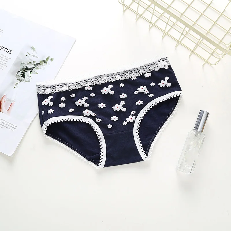 Женское нижнее белье хлопковые сексуальные кружевные брифы для девушек женские