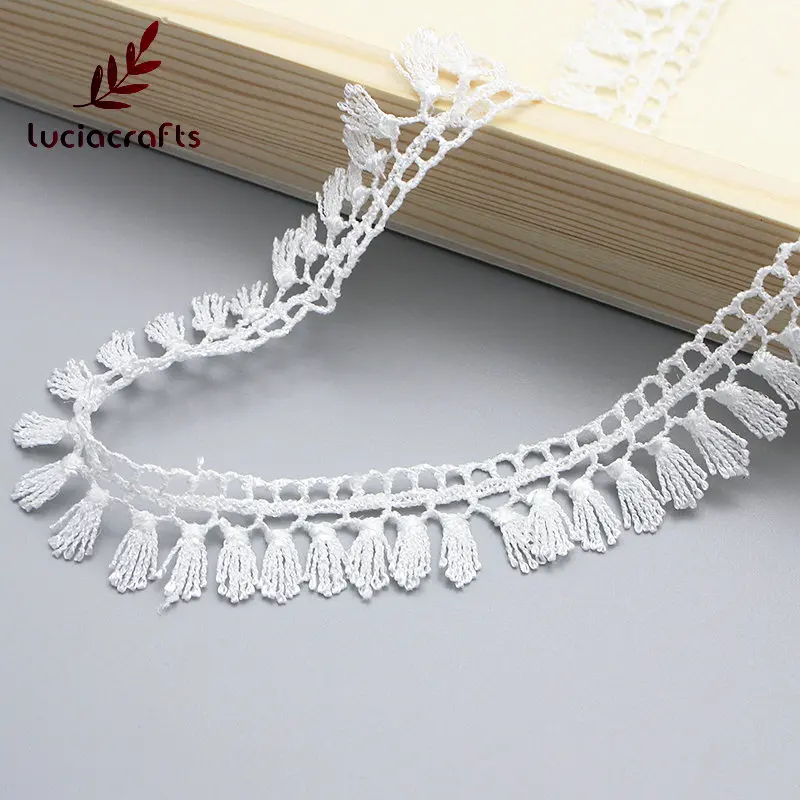 Lucia crafts 2y 18 мм белый/черный ткань шнурка вышивки отделка лентами для самостоятельного пошива одежды материалы ручной работы аксессуар N0403