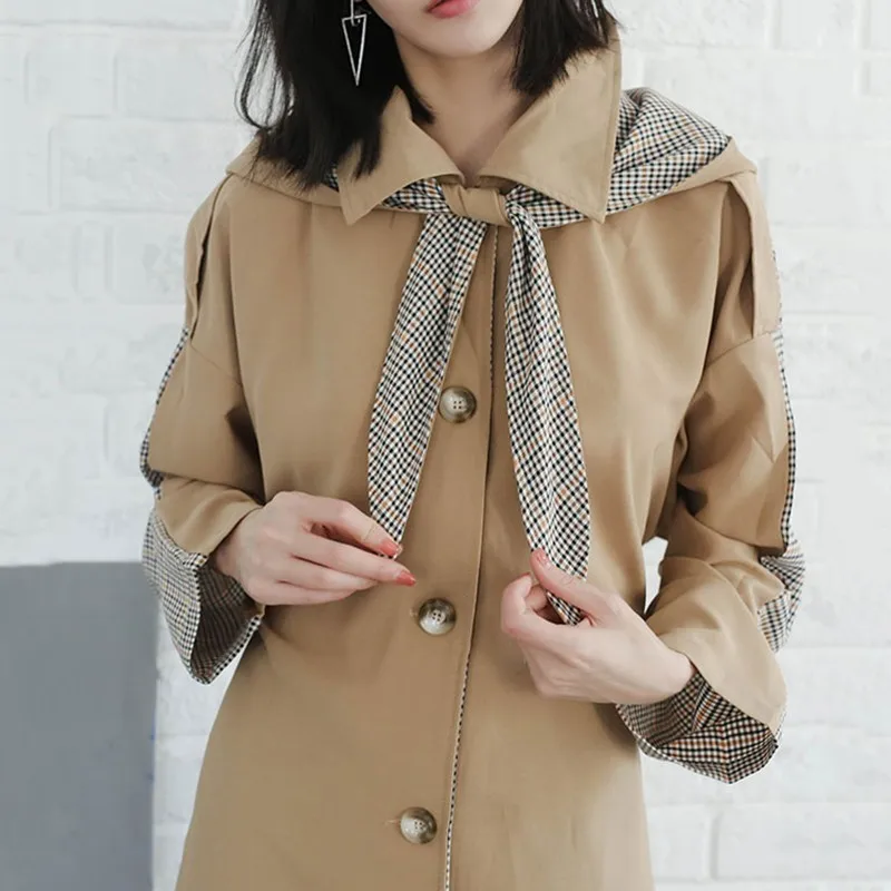 TWOTWINSTYLE тренчи для женщин пальто будущих мам ветровка большой размеры кружево до