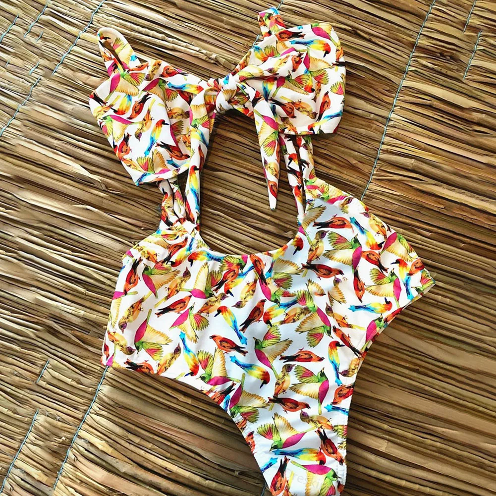 Женский Бандаж мягкий пляжный пуш-ап цветочный принт купальник летний высокая