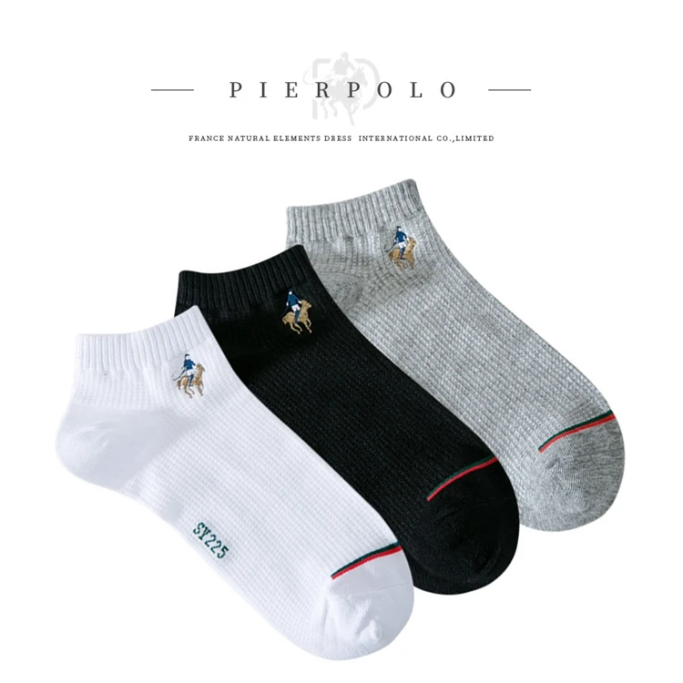PIER POLO носки мужские короткие носки хлопковые полосатые брендовые Chaussettes Homme летние деловые тонкие дышащие мужские meias 5 пар
