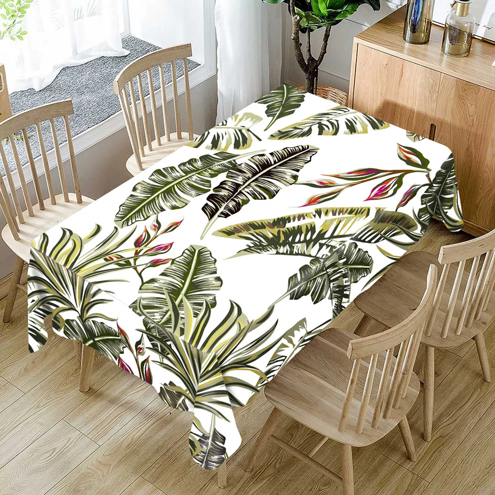 Tropical green plants Pattern Tablecloth Comfortable Waterproof Table Cloth Cover for Home | Дом и сад
