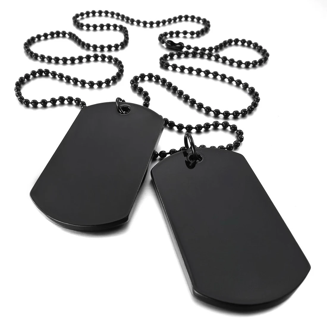 Сплав подвески ожерелья серебряная Двойная Цепочка Dog Tag пластина армейский из