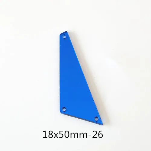 18X50mm-26 50 шт./упак. зеркало синего цвета пришить стразы акриловые нерегулярные Стразы Flatback хрустальные стразы шьют на Стразы для сумки B1027 - Цвет: 18X50mm-26