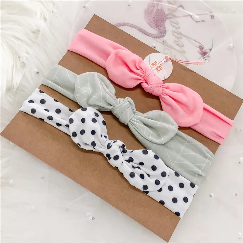 3Pc/Set Baby Headband For Girls Flower Rabbit Ear Baby Big Bows Turban Baby Hair Accessories For Children Girl Hairband