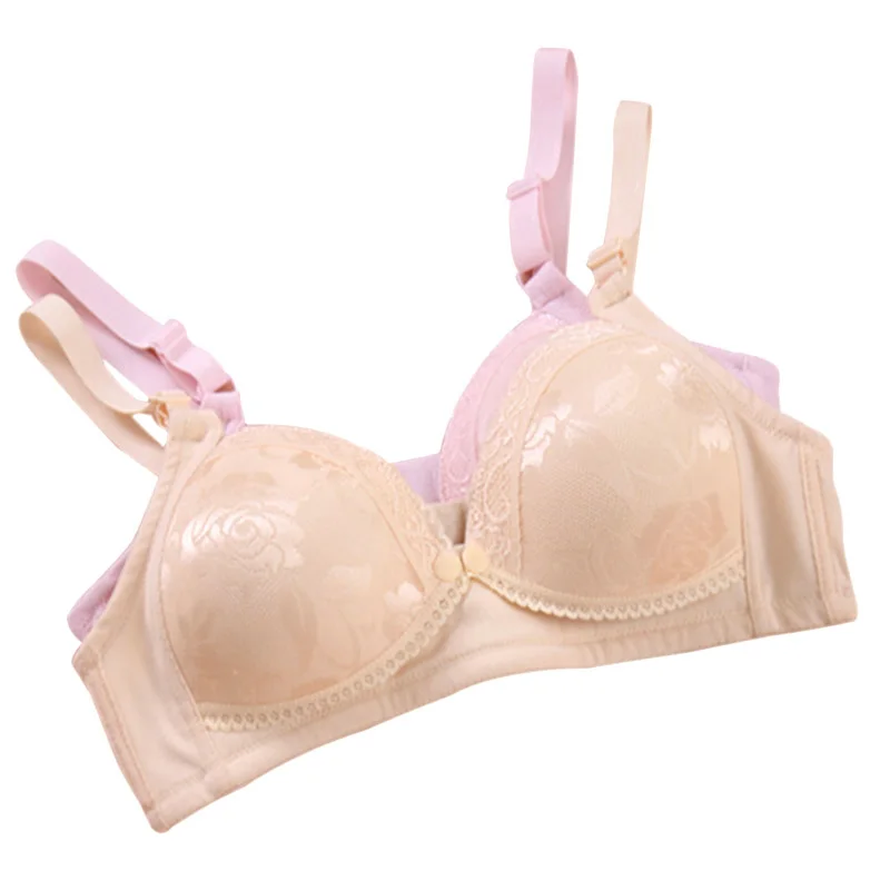 2019 бюстгальтер для кормящих мам с открытой пряжкой спереди и вышивкой хлопковый