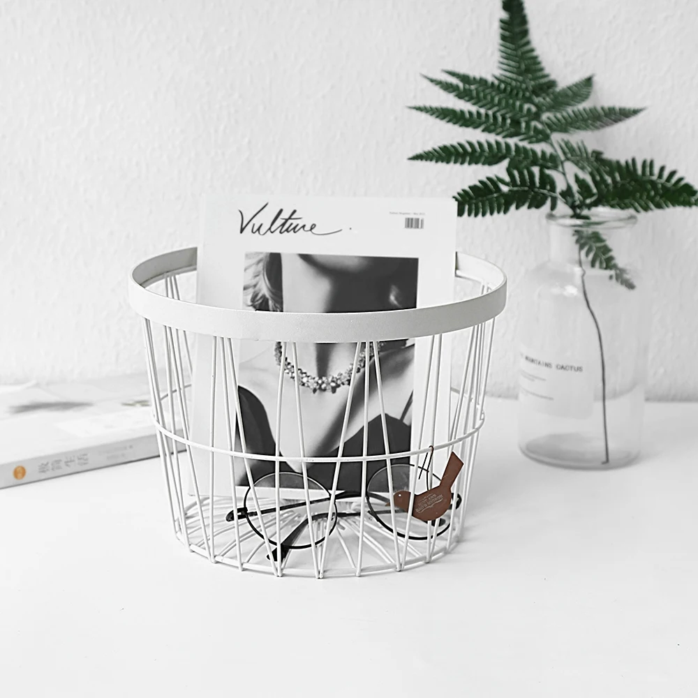 Корзина для хранения в скандинавском стиле металлическая корзина золотого цвета