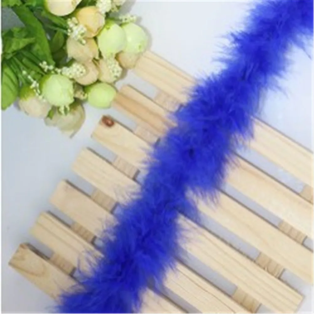 royal blue Высокая распродажа 2 М перо боа полосы пушистый Ремесло костюм нарядное платье Свадебная вечеринка Декор Рождество боа из пера индейки/Тонкий Вечерний - Цвет: royal blue
