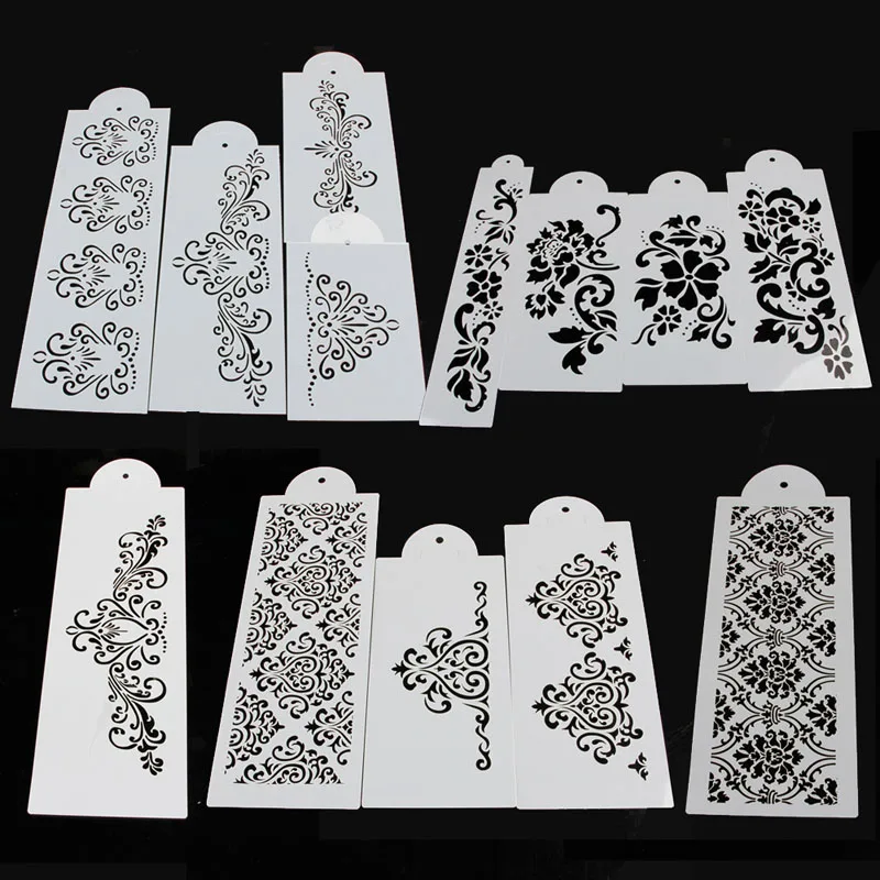 Сделай сам кружевной цветок торты печенья Fondant боковые трафареты для выпечки