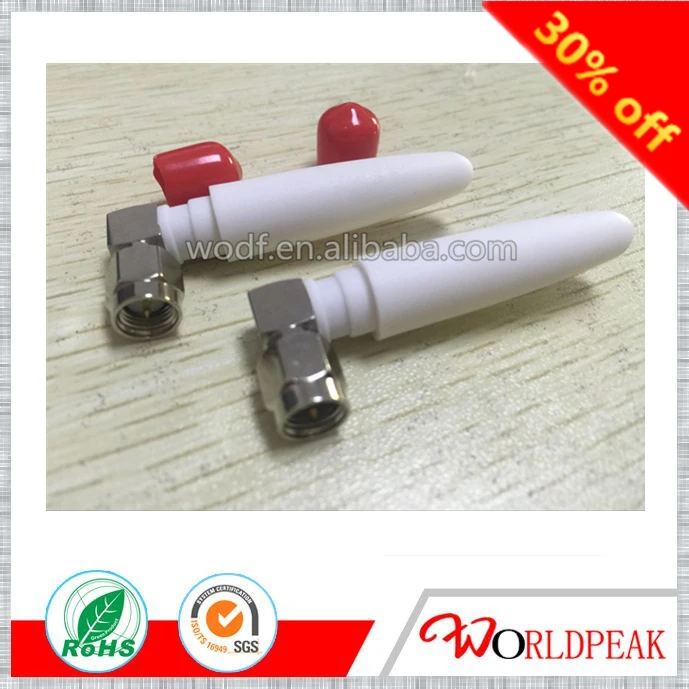 

Free shipping 433MHz GSM SMA male right angle radio antenna white color 50mm