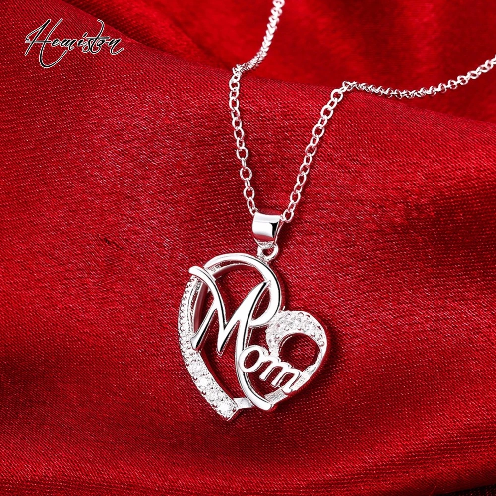 Ожерелье Hemiston с подвеской рисунком Love MOM модное ювелирное изделие цирконием