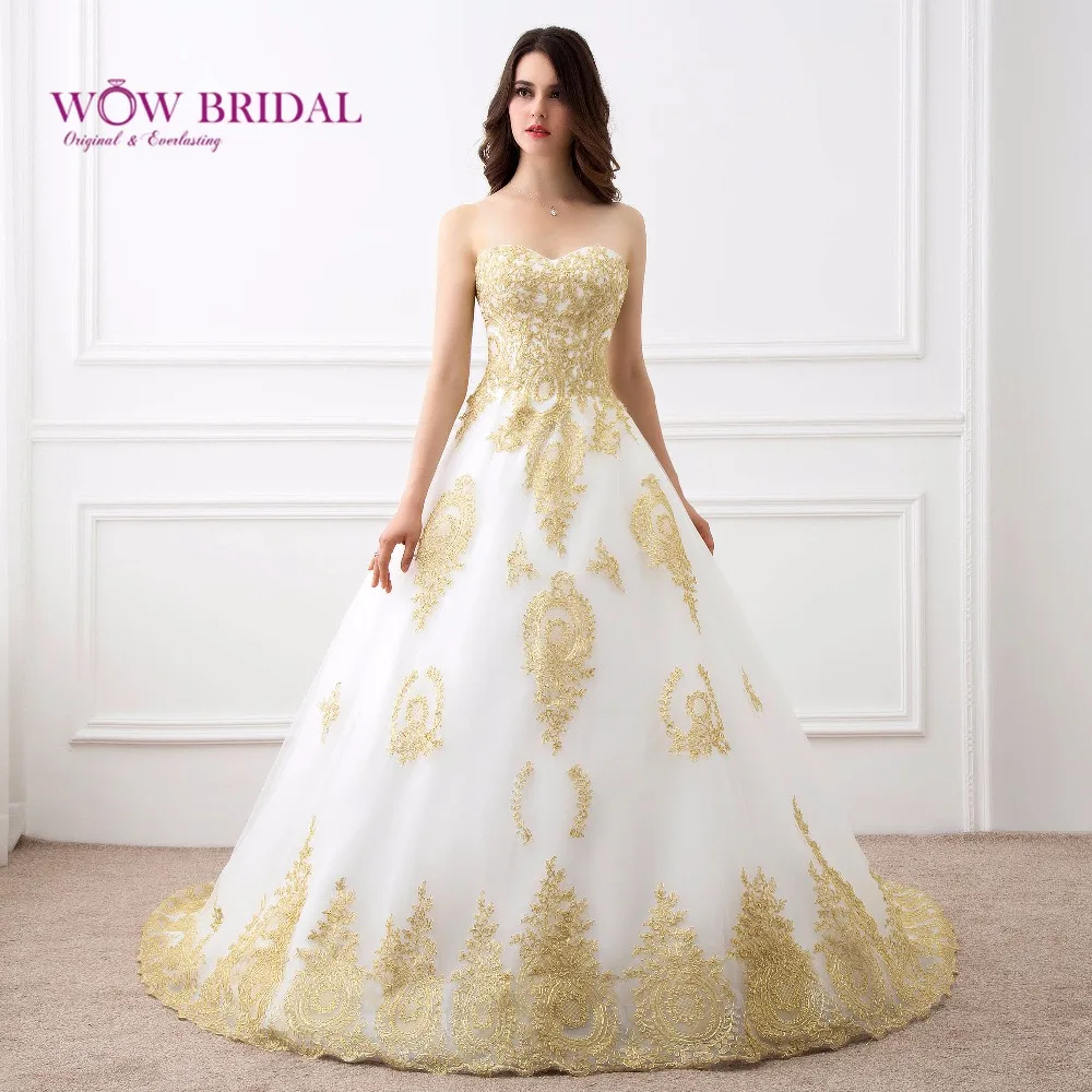 

Wowbridal Elegant Wedding Gown 2021 Boat Neck Off the Shoulder Crystal Beaded Lace Up Chiffon Embroidered Ball Gown Bridal Dress