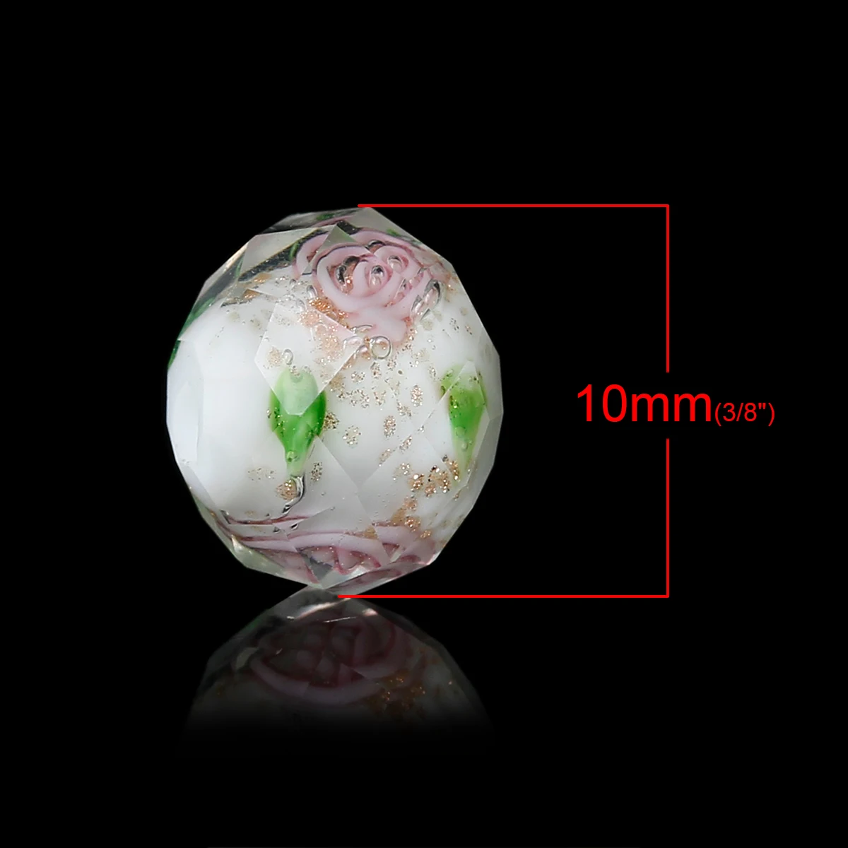 DoreenBeads красивые бусины из лэмпворк круглые многоцветные цветочные узоры