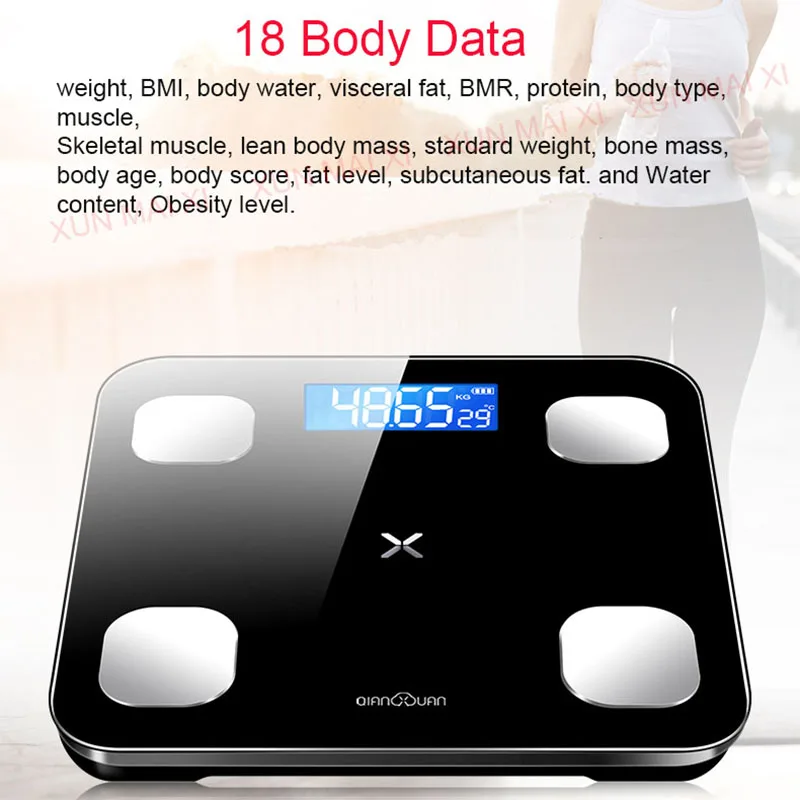 Умные весы для ванной комнаты mi Smart Body Fat напольные цифровые человеческого веса B
