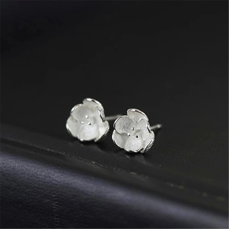 Lotus Fun Real 925 Sterling Silver Natural Original Handmade Fine Jewelry 3D Flower Fashion Stud Earrings for Women Brincos | Украшения и