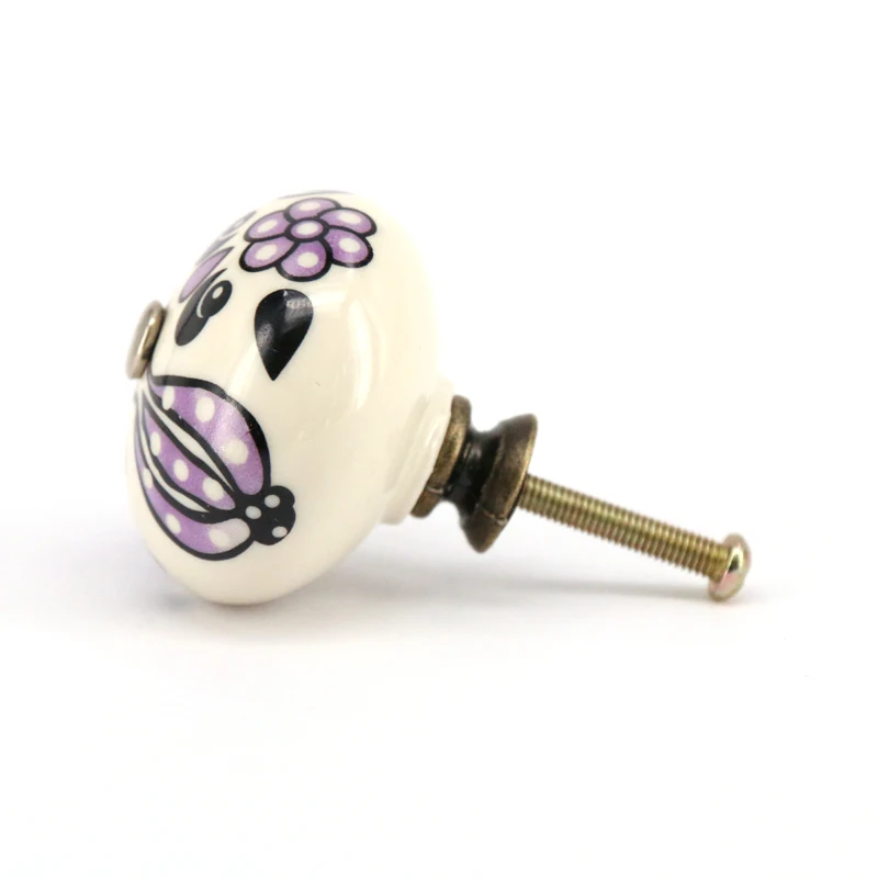 Ручки для мебели 40 мм с фиолетовым цветком|handle pull|cabinet knobsfurniture handle |