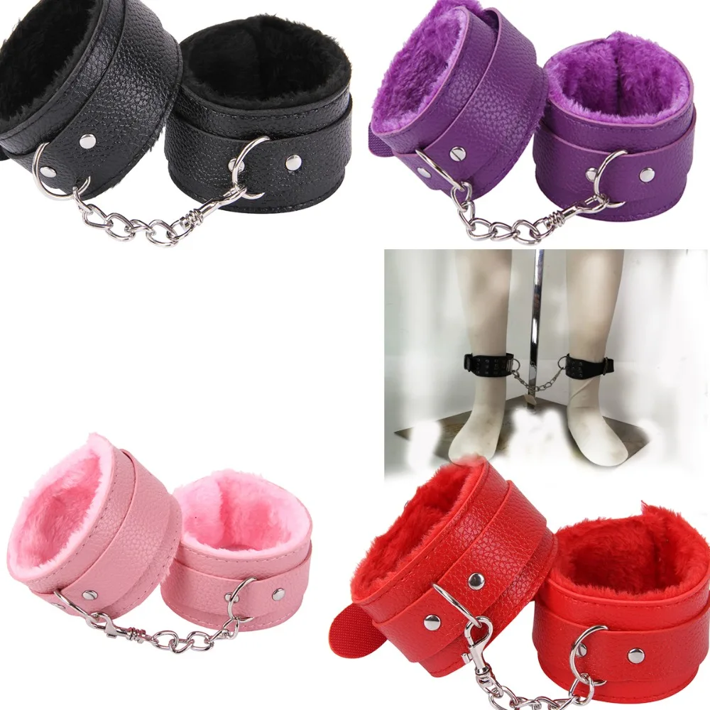 Секс игрушки для пар PU SM кожаное сексуальное нижнее белье бондажа наручники ног