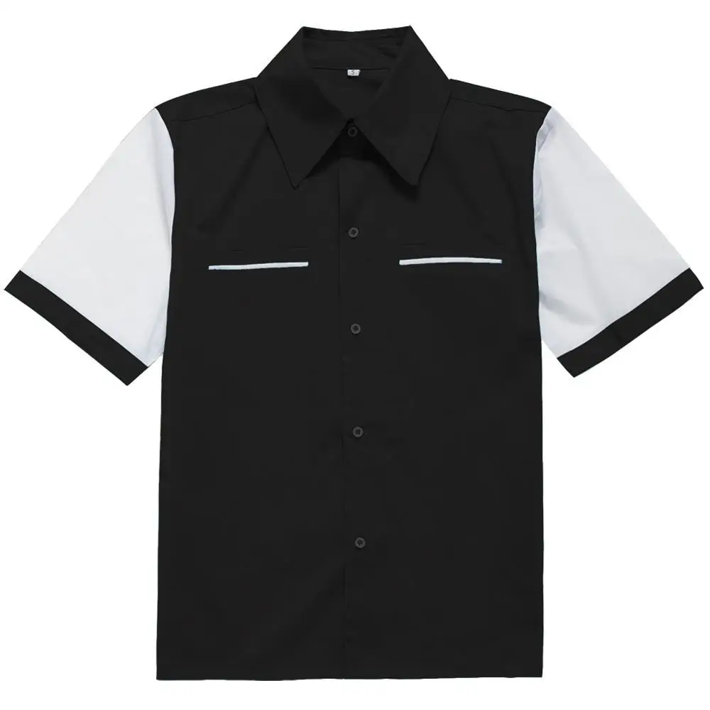 Повседневные мужские рубашки с коротким рукавом Camiseta Ретро Hombre Боулинг Рубашка