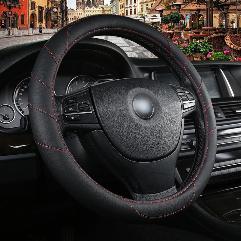 ПУ Кожаный чехол рулевого колеса автомобиля для Volkswagen VW Polo 2000 2013 спортивный