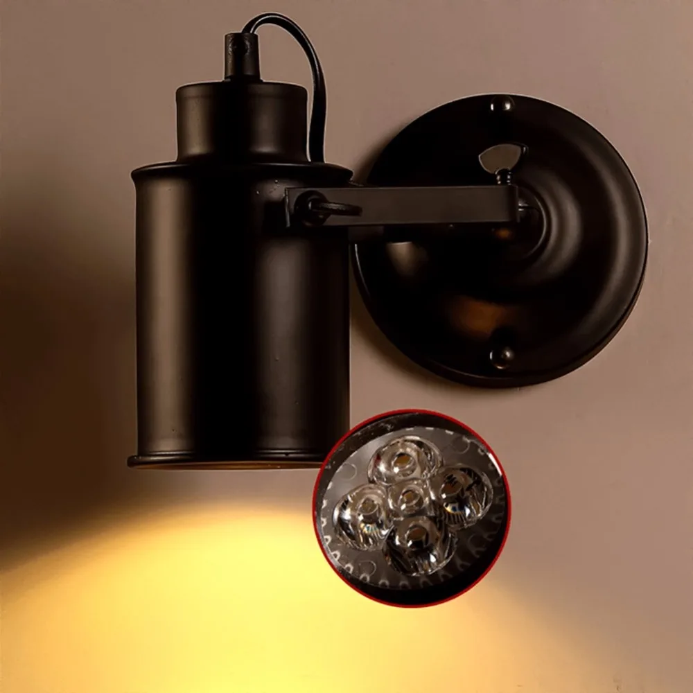 

Настенный светильник в американском стиле ретро, стильные светодиодсветодиодный лампы в стиле кантри, лофт, промышленный винтажный Железн...