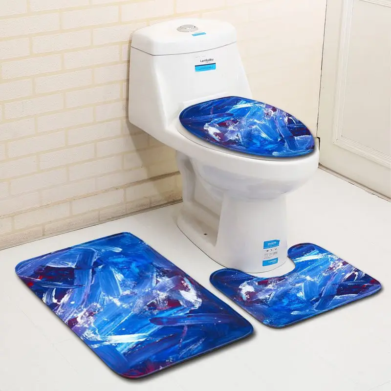 Zeegle абстрактная живопись коврик Ванная комната Нескользящие туалет с отличными