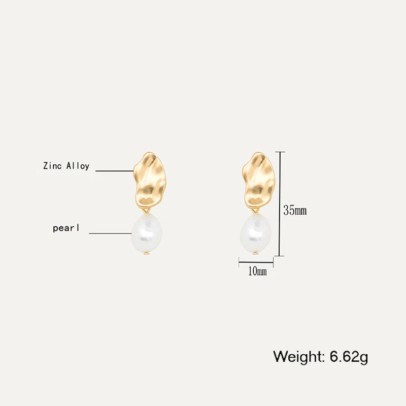 Amaiyllis New Korea White Freshwater Pearl Stud Earrings For Women Irregular Geometric Statement Pendant Post | Украшения и