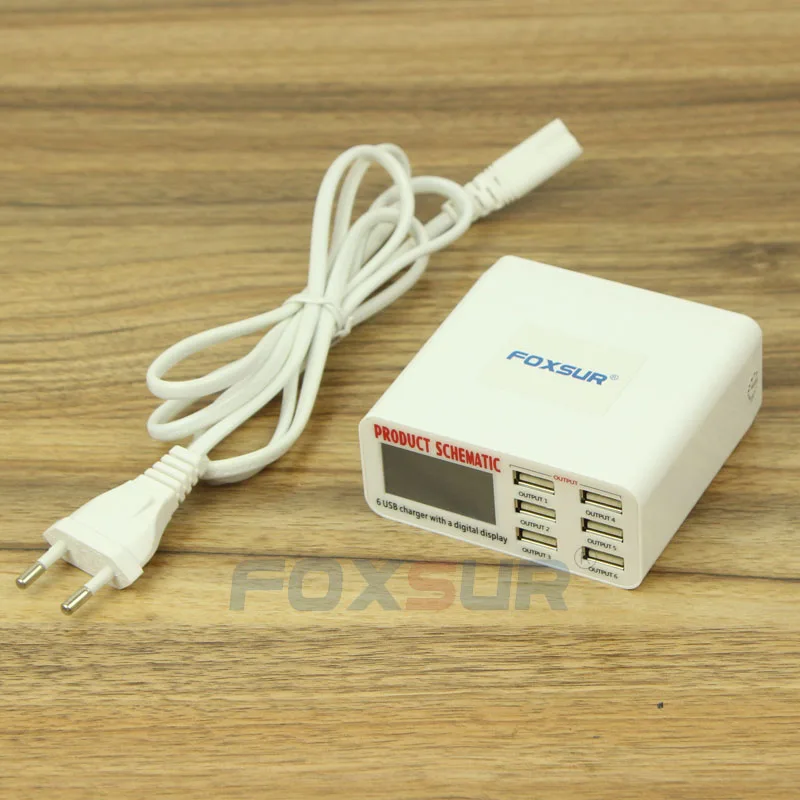 Зарядное устройство с 6 USB портами и ЖК дисплеем А| |