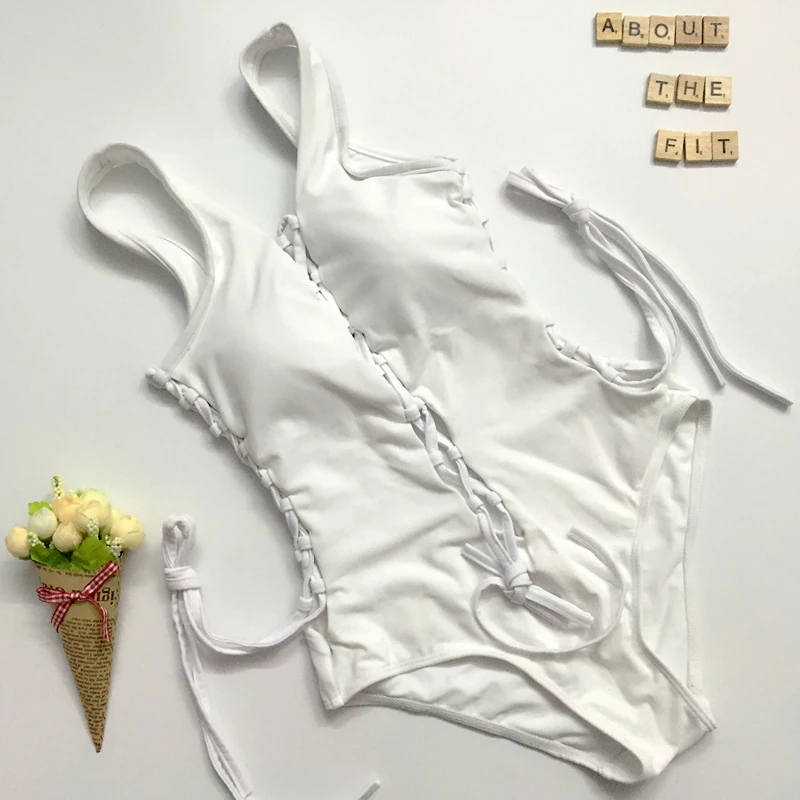 3 цвета сексуальный цельный купальник на шнуровке купальный костюм женский с