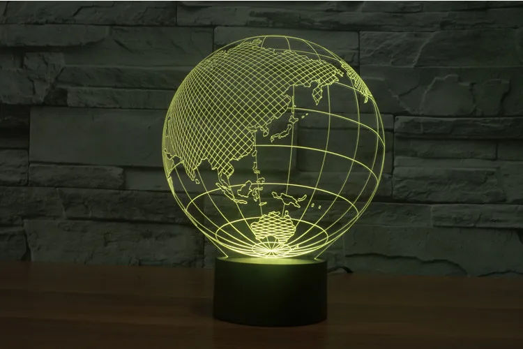 3D атмосферная лампа 7 цветов меняющая визуальную иллюзию Светодиодная для декора