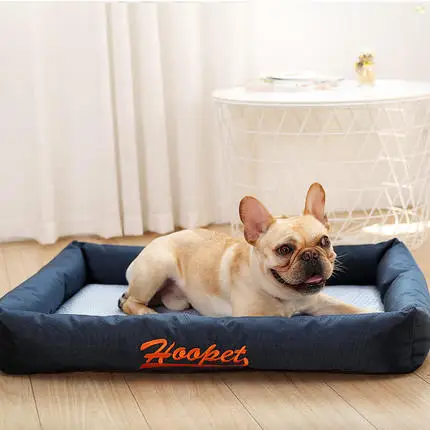 HOOPET Pet Doghouse летняя двухместная кровать для собак диван-кровать съемный Прохладный хорошее качество - Цвет: Тёмно-синий
