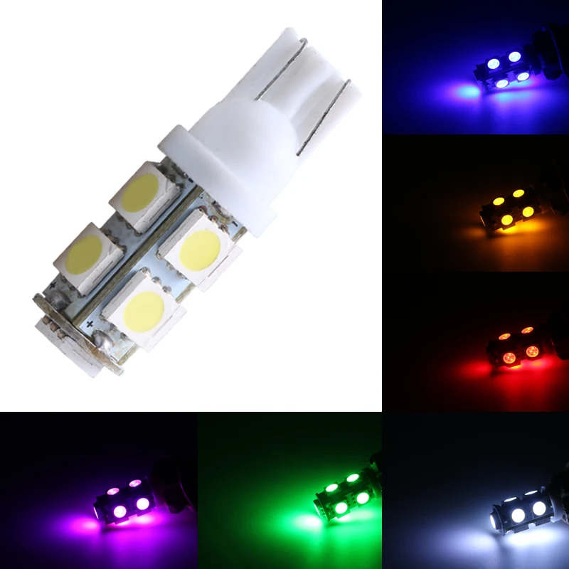 1 шт. Авто T10 9 LED 5050 W5W smd 192 168 194 белый свет клиновидные лампы C5W C10W номерной знак
